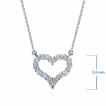 Sterling Silver Necklace with 16 Round-Cut Lab-Created Diamonds 0.652 CT.TW