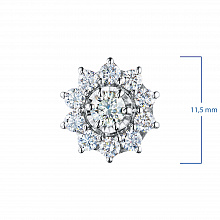 14K White Gold Earring Studs with 22 Round-Cut Lab-Created Diamonds 1.589 CT.TW