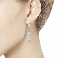 14K White Gold Earrings with 10 Round-Cut Lab-Created Diamonds 0.959 CT.TW