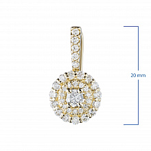14K Yellow Gold Earrings with 70 Round-Cut Lab-Created Diamonds 1.445 CT.TW