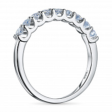 Sterling Silver Ring with 9 Round-Cut Lab-Created Diamonds 0.435 CT.TW