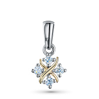 14K White and Yellow Gold Pendant with 4 Round-Cut Lab-Created Diamonds 0.123 CT.TW - изображение 5