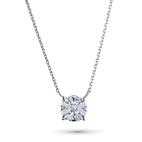 14K White Gold Necklace with 9 Round-Cut Lab-Created Diamonds 0.321 CT.TW - изображение 1