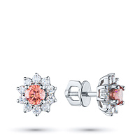 14K White Gold Earring Studs with 22 Round-Cut Lab-Created Diamonds 1.662 CT.TW - изображение 1
