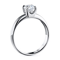 White Gold Ring with 1 Round-Cut Diamond 0.143 CT.TW - изображение 4