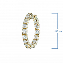 14K Yellow Gold Earrings with 30 Round-Cut Lab-Created Diamonds 5.118 CT.TW