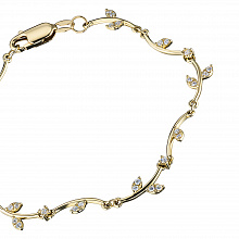 14K Yellow Gold Bracelet with 35 Round-Cut Lab-Created Diamonds 0.411 CT.TW