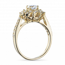 Yellow Gold Ring with 33 Round-Cut Lab-Created Diamonds 0.956 CT.TW