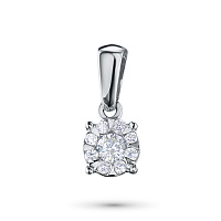 Sterling Silver Pendant with 9 Round-Cut Lab-Created Diamonds 0.175 CT.TW - изображение 1