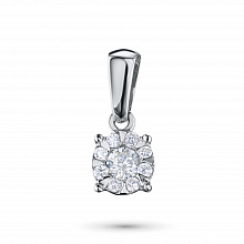 Sterling Silver Pendant with 9 Round-Cut Lab-Created Diamonds 0.175 CT.TW