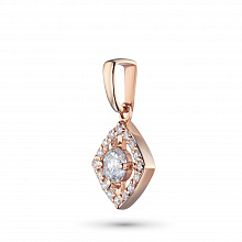14K Rose Gold Pendant with 17 Round-Cut Lab-Created Diamonds 0.367 CT.TW