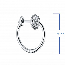 Sterling Silver Earrings with 12 Round-Cut Lab-Created Diamonds 0.132 CT.TW