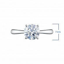 14K White Gold Ring with 1 Round-Cut Lab-Created Diamond 1.07 CT.TW
