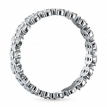 14K White Gold Ring with 54 Round-Cut Lab-Created Diamonds 0.907 CT.TW