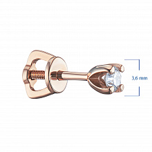 14K Rose Gold Earring Studs with 2 Round-Cut Lab-Created Diamonds 0.236 CT.TW