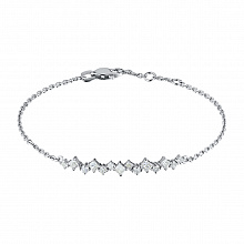 14K White Gold Bracelet with 19 Princess-Cut Lab-Created Diamonds 1.045 CT.TW