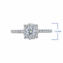 14K White Gold Ring with 28 Round-Cut Lab-Created Diamonds 0.659 CT.TW